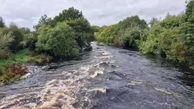 Ardara 'nın kıyısındaki Owenea Nehri, Donegal - İrlanda.