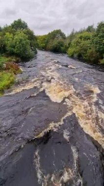 Ardara 'nın kıyısındaki Owenea Nehri, Donegal - İrlanda.