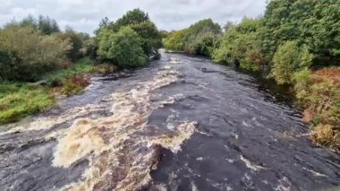 Ardara 'nın kıyısındaki Owenea Nehri, Donegal - İrlanda.