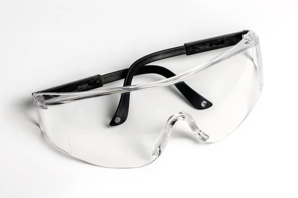 Plastikowe Okulary Ochronne Białym Okulary Bezpieczeństwa — Zdjęcie stockowe