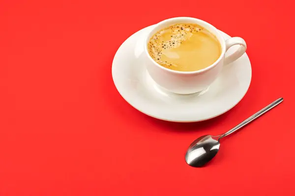 Cup Espresso Red Background — Stock Photo, Image