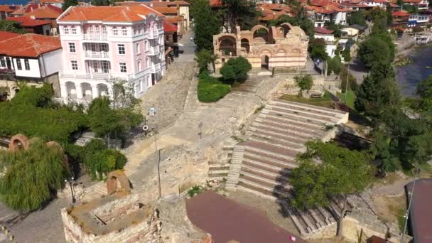 Amfitiyatro Nessebar Daki Eski Kilise — Stok video