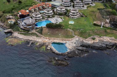 Bulgaristan 'ın Sozopol kentinde deniz kıyısında inşa edilecek hava manzarası