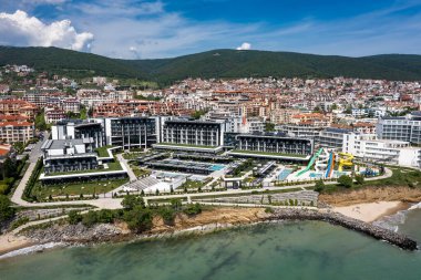 Bulgaristan 'ın sahil beldesi Sveti Vlas' a hava manzarası
