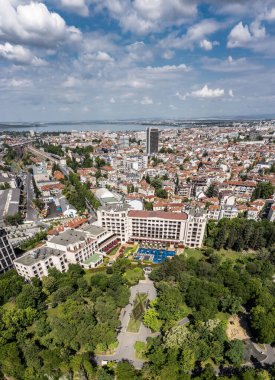 Bulgaristan 'ın Burgaz denizinin havadan görünüşü