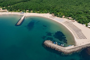 Aerial view to beautiful Perla beach near to Primorsko, Bulgaria clipart