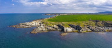 Aerial view to a beautiful rocky beach near to Varvara, Burgas, Bulgaria clipart