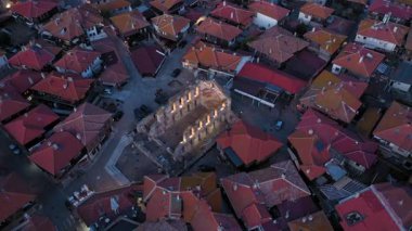 Bulgaristan 'ın Burgaz kentinin Nessebar kentindeki Aziz Sophia Kilisesi' ne havadan bakış