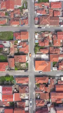 Bulgaristan 'ın Burgaz kentinde evleri olan komşulara hava manzarası