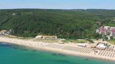 Bulgaristan 'ın Varna kentindeki Shkorpilovtsi sahil beldesinin hava manzarası