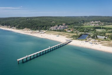 Bulgaristan 'ın Varna kentindeki Shkorpilovtsi sahil beldesinin hava manzarası