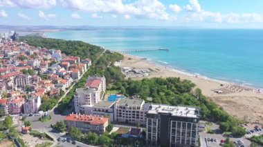 Bulgaristan 'ın Burgaz kentinin sırık ve deniz manzarası