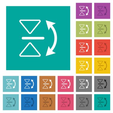 Sade kare arkaplan üzerinde çok renkli düz simgeler. Uçan veya etkin efektler için beyaz ve koyu simge varyasyonları.