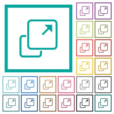 Öge ana hatlarını düz beyaz simgelerle yuvarlak renk arkaplanlarına genişlet. 6 bonus simgesi dahil.