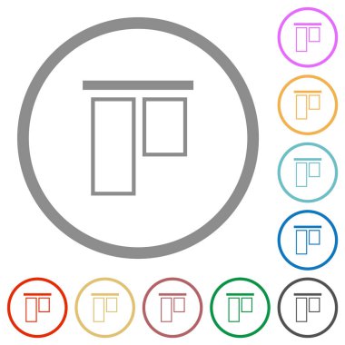 Beyaz arkaplanda yuvarlak hatlarda en üstteki düz renk simgelerine hizala