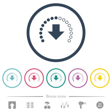 Devam eden yuvarlak özetliyor düz renk simgeleri download. 6 bonus simgeler dahil.