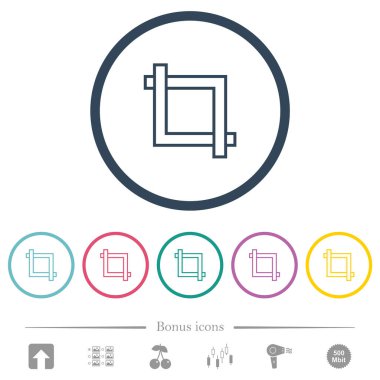 Kırpma Aracı düz renkli simgeler yuvarlak özetliyor. 6 bonus simgeler dahil.