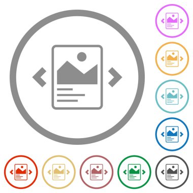 Beyaz arkaplanda yuvarlak çizgilerde altyazıların düz renk simgelerini gösteren resim slaytı gösterisi