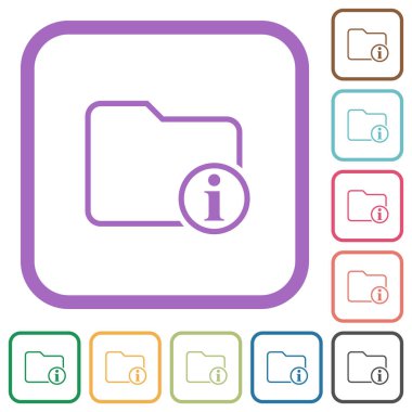 Dizin Bilgisi, beyaz arkaplanda renkli yuvarlak kare çerçeveler halinde basit simgeleri özetliyor