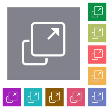 Basit renk kare arkaplanlarında element ana hatlarını düz simgelerle genişlet