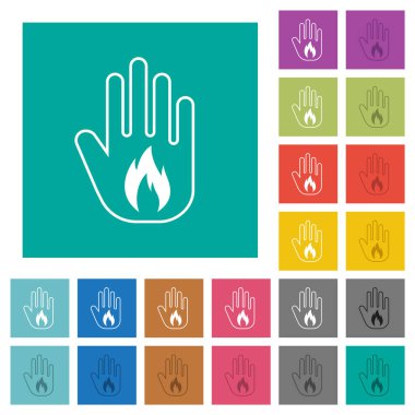 Hand shaped natural gas sanction sign outline multi colored flat icons on plain square backgrounds. Included white and darker icon variations for hover or active effects. clipart