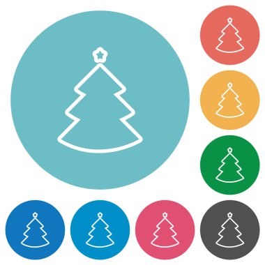 Yuvarlak renk arkaplanda düz beyaz simgeler