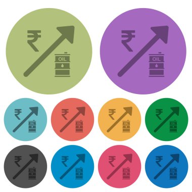 Yükselen petrol enerjisi Hint Rupisi, arka planda daha koyu renkli düz simgeleri fiyatlandırır