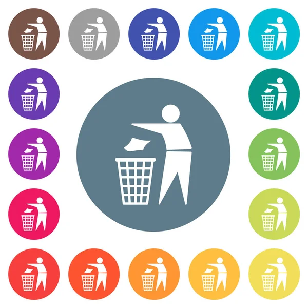 Yuvarlak renkli arka planda, titiz, düz, düz beyaz simgeler. 17 arkaplan renk varyasyonu dahil.