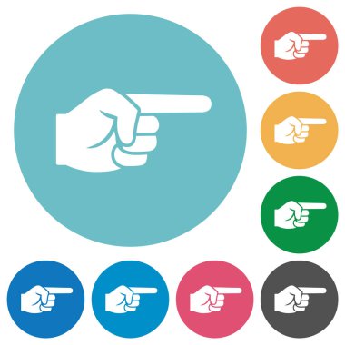 Yuvarlak arkaplan üzerinde düz beyaz simgeler