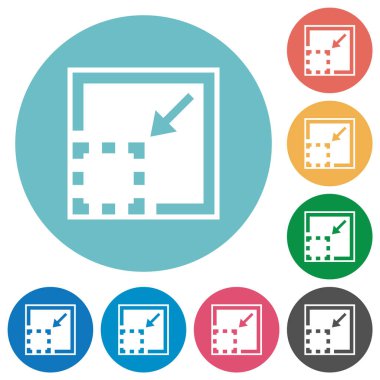 Öge düz beyaz simgelerini yuvarlak renk arkaplanında küçült