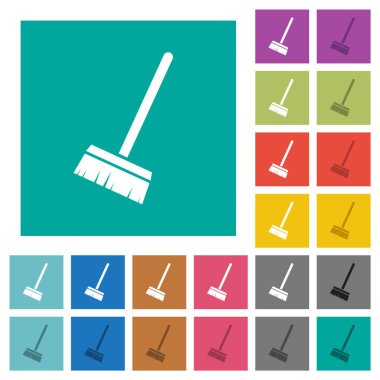 Ev süpürgesi, düz arkaplan üzerinde çok renkli düz simgeler. Uçan veya etkin efektler için beyaz ve koyu simge varyasyonları.