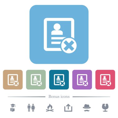 Renkli yuvarlak kare arkaplan üzerindeki beyaz düz simgeleri iptal et. 6 bonus simgesi dahil