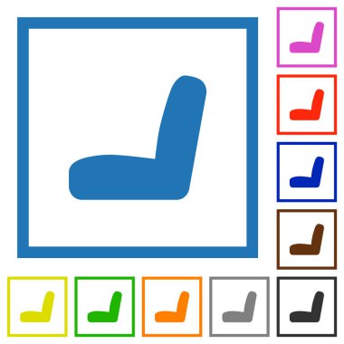 Beyaz arkaplanda kare çerçeveli düz renk simgeleri