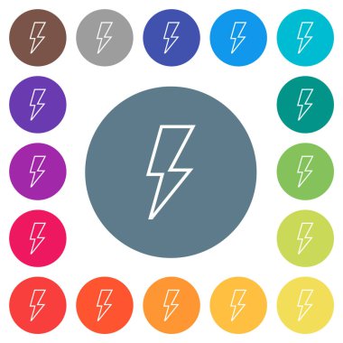 Yuvarlak renkli arka planlarda düz beyaz simgeler. 17 arkaplan renk varyasyonu dahil.