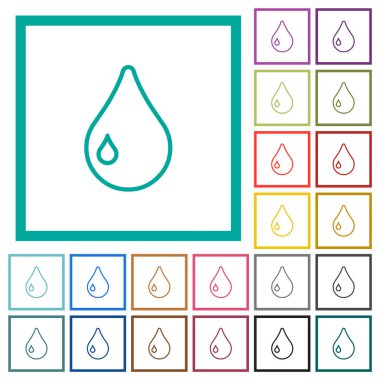 Beyaz arkaplanda çeyrek çerçeve içeren tek satır düz renk simgeleri