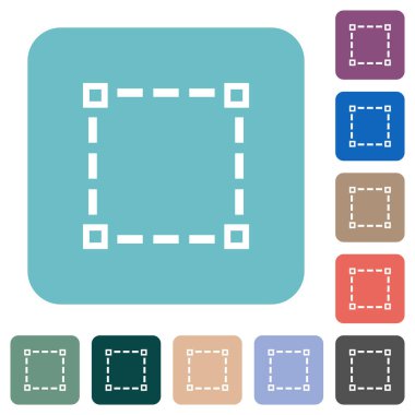 Selection tool outline white flat icons on color rounded square backgrounds