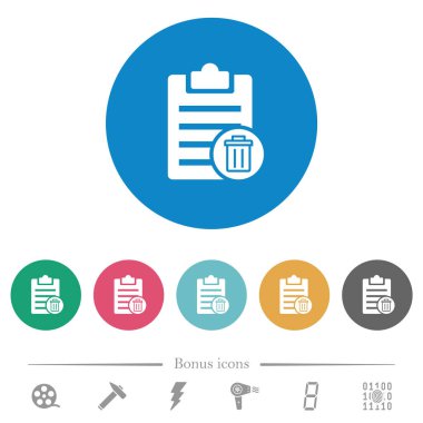 Yuvarlak renk arkaplanındaki düz beyaz simgeleri sil. 6 bonus simgesi dahil.