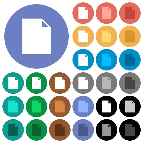 Feuille Document Vide Solide Multicolore Icônes Plates Sur Des Fonds — Image vectorielle