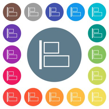 Yuvarlak renk arkaplanındaki düz beyaz simgelere hizala. 17 arkaplan renk varyasyonu dahil.