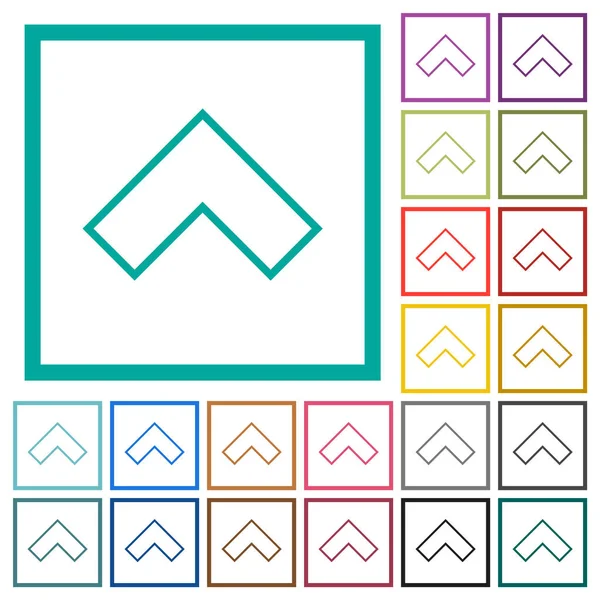 Top Angle Arrow Outline Flat Color Icons Quadrant Frames White — Stock Vector
