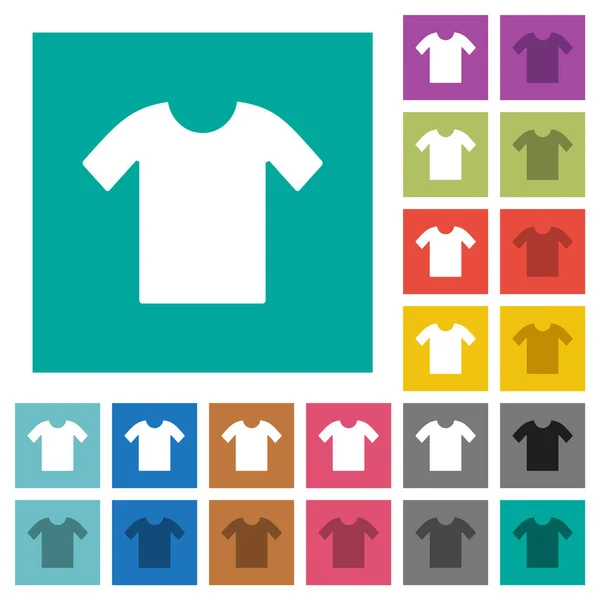 Shirt Multi Colorido Ícones Planos Fundos Quadrados Simples Variações Ícones — Vetor de Stock
