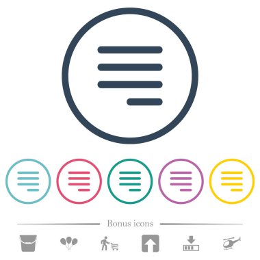 Metin hizalamak yuvarlak anahatlarda son satır sağ düz renk simgeleri haklı. 6 bonus simgeleri dahil.