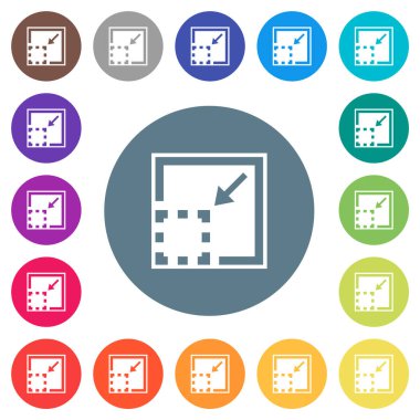 Yuvarlak renk arkaplanındaki düz beyaz simgeleri en aza indir. 17 arkaplan renk varyasyonu dahil.