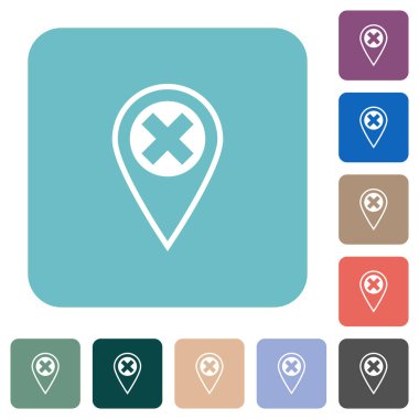 GPS konumu yuvarlak kare arkaplan üzerindeki beyaz düz simgeleri iptal