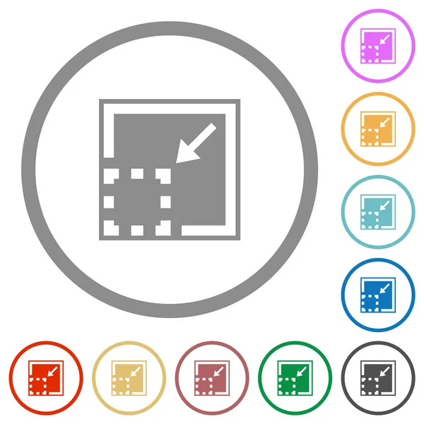 Minimice Los Iconos Color Plano Sólido Elementos Contornos Redondos Sobre — Archivo Imágenes Vectoriales