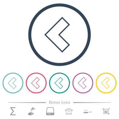 Sol açı oku düz renk simgelerini yuvarlak hatlarla çizer. 6 bonus simgesi dahil.