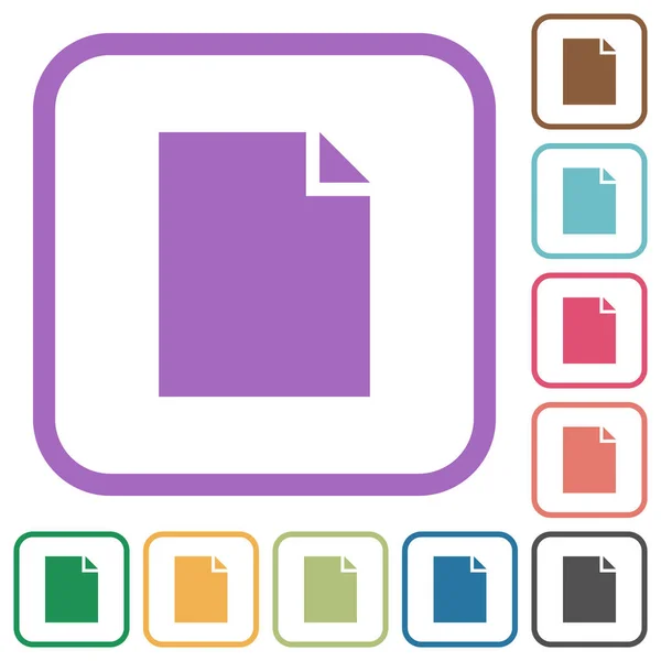Empty Document Sheet Solid Simple Icons Color Rounded Square Frames — Stockvector