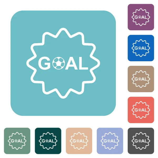 Goal Sticker Rounded Edges Outline White Flat Icons Color Rounded — Stock Vector