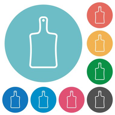 Tahta ana hatları kesme düz beyaz simgeler yuvarlak renk arkaplan