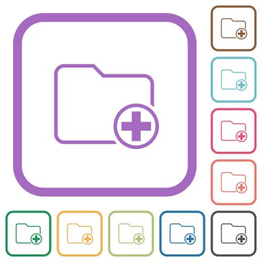 Yeni dizin basit simgeler beyaz arka plan üzerinde renkli yuvarlak kare kare ekleme